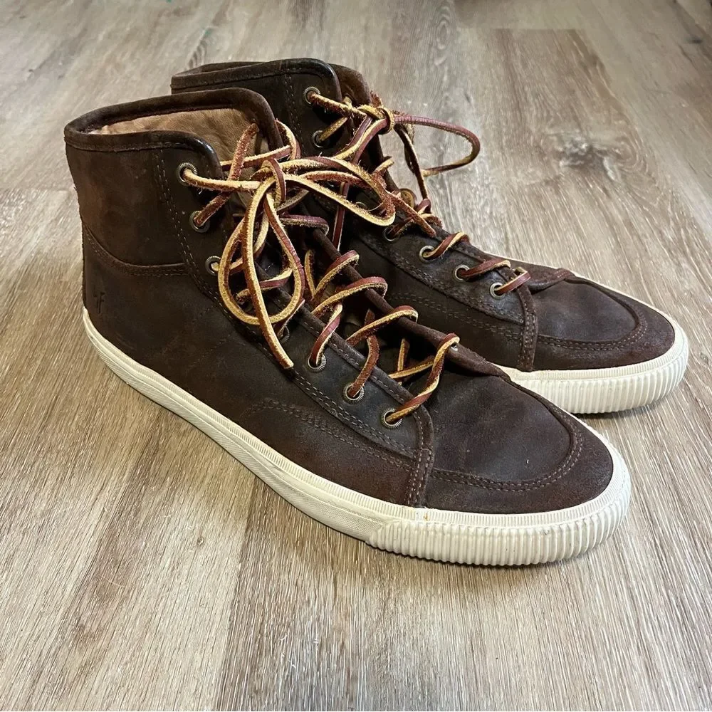 FRYE Mid-Top Brown Suede Sneaker Shoes